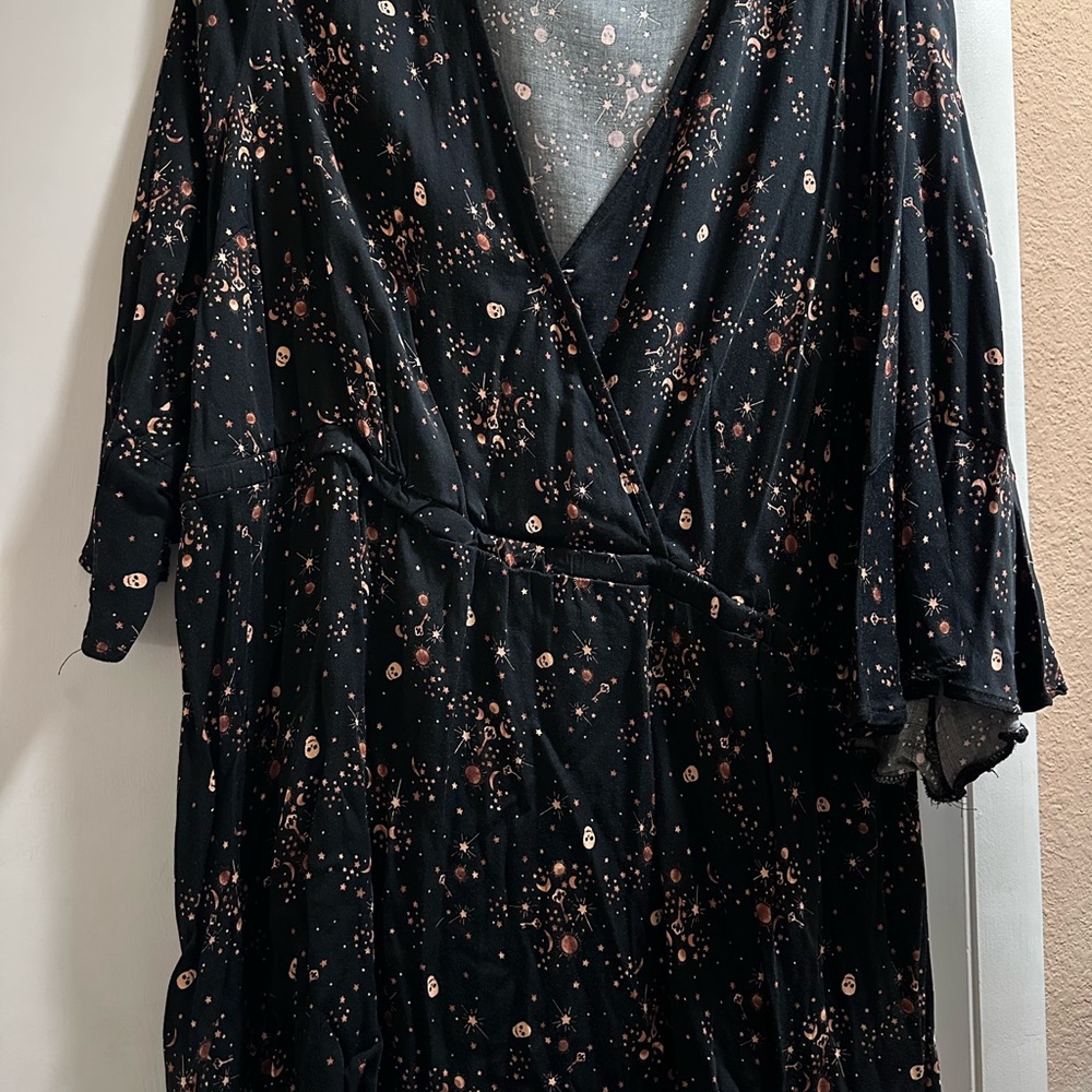 Torrid Black and Orange V-neck blouse